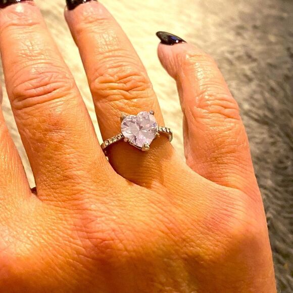 The Best seller!Delicate 925 Silver & CZ  Heart Ring sz 6 - Picture 10 of 15